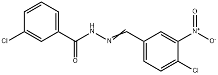 3-chloro-N'-{4-chloro-3-nitrobenzylidene}benzohydrazide Struktur