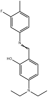 5-(diethylamino)-2-{[(3-fluoro-4-methylphenyl)imino]methyl}phenol Struktur