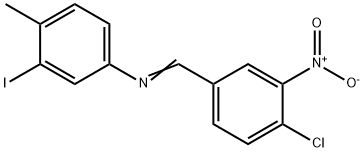 N-(4-chloro-3-nitrobenzylidene)-3-iodo-4-methylaniline Struktur