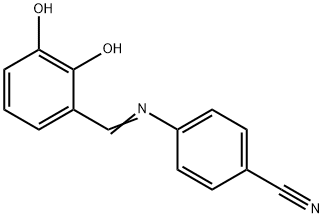 4-[(2,3-dihydroxybenzylidene)amino]benzonitrile Struktur