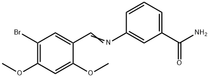 3-[(5-bromo-2,4-dimethoxybenzylidene)amino]benzamide Struktur