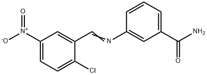 3-({2-chloro-5-nitrobenzylidene}amino)benzamide Struktur