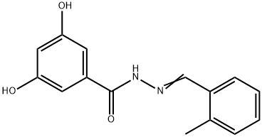 3,5-dihydroxy-N'-(2-methylbenzylidene)benzohydrazide Struktur