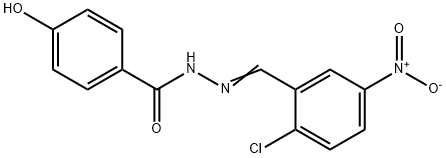 N'-{2-chloro-5-nitrobenzylidene}-4-hydroxybenzohydrazide Struktur