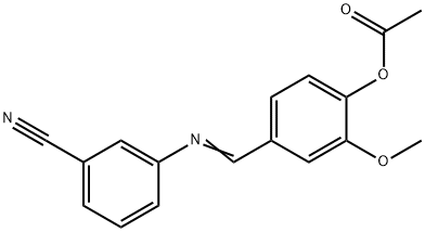 4-{[(3-cyanophenyl)imino]methyl}-2-methoxyphenyl acetate Struktur