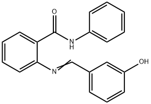 2-[(3-hydroxybenzylidene)amino]-N-phenylbenzamide Struktur