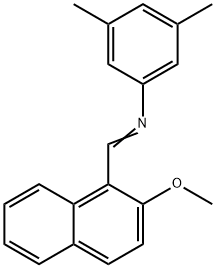 N-[(2-methoxy-1-naphthyl)methylene]-3,5-dimethylaniline Struktur