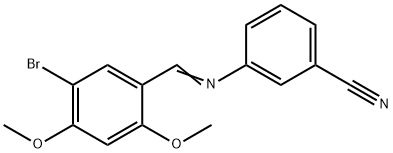 3-[(5-bromo-2,4-dimethoxybenzylidene)amino]benzonitrile Struktur