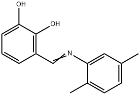 3-{[(2,5-dimethylphenyl)imino]methyl}-1,2-benzenediol Struktur