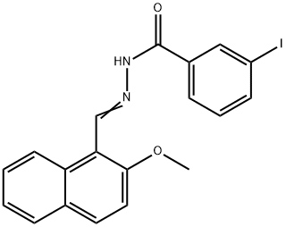 3-iodo-N'-[(2-methoxy-1-naphthyl)methylene]benzohydrazide Struktur