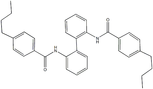 4-butyl-N-{2'-[(4-butylbenzoyl)amino][1,1'-biphenyl]-2-yl}benzamide Struktur