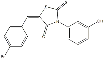 5-(4-bromobenzylidene)-3-(3-hydroxyphenyl)-2-thioxo-1,3-thiazolidin-4-one Struktur