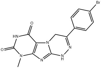 3-(4-bromophenyl)-9-methyl-1,4-dihydro[1,2,4]triazino[3,4-f]purine-6,8(7H,9H)-dione Struktur