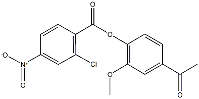 4-acetyl-2-methoxyphenyl 2-chloro-4-nitrobenzoate Struktur