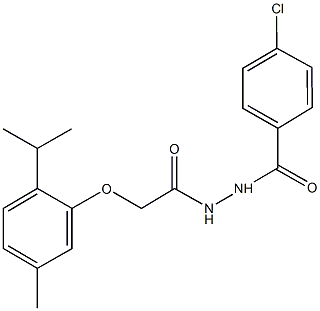 N'-(4-chlorobenzoyl)-2-(2-isopropyl-5-methylphenoxy)acetohydrazide Struktur