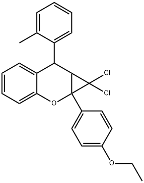 1,1-dichloro-1a-(4-ethoxyphenyl)-7-(2-methylphenyl)-1,1a,7,7a-tetrahydrocyclopropa[b]chromene Struktur