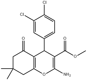 methyl 2-amino-4-(3,4-dichlorophenyl)-7,7-dimethyl-5-oxo-5,6,7,8-tetrahydro-4H-chromene-3-carboxylate Struktur