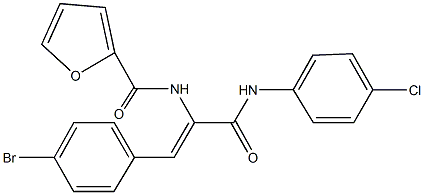 N-{2-(4-bromophenyl)-1-[(4-chloroanilino)carbonyl]vinyl}-2-furamide Struktur