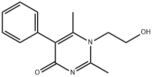 1-(2-hydroxyethyl)-2,6-dimethyl-5-phenyl-4(1H)-pyrimidinone Struktur