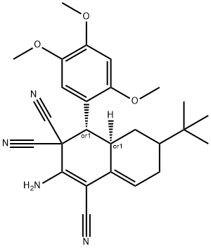 2-amino-6-tert-butyl-4-(2,4,5-trimethoxyphenyl)-4a,5,6,7-tetrahydro-1,3,3(4H)-naphthalenetricarbonitrile Struktur