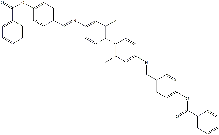 4-{[(4'-{[4-(benzoyloxy)benzylidene]amino}-2,2'-dimethyl[1,1'-biphenyl]-4-yl)imino]methyl}phenyl benzoate Struktur