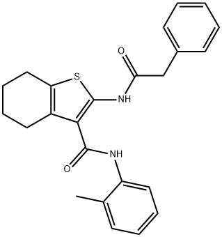 N-(2-methylphenyl)-2-[(phenylacetyl)amino]-4,5,6,7-tetrahydro-1-benzothiophene-3-carboxamide Struktur