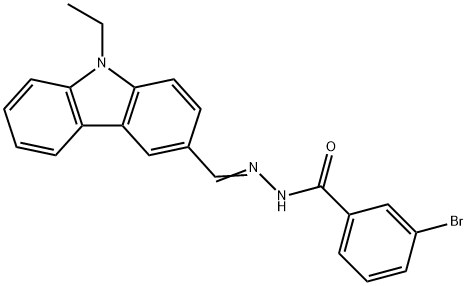 3-bromo-N'-[(9-ethyl-9H-carbazol-3-yl)methylene]benzohydrazide Struktur