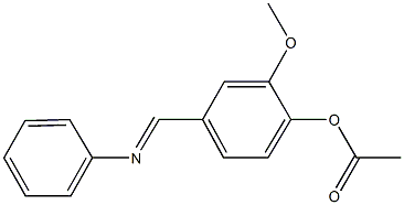 2-methoxy-4-[(phenylimino)methyl]phenyl acetate Struktur