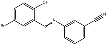 3-[(5-bromo-2-hydroxybenzylidene)amino]benzonitrile Struktur