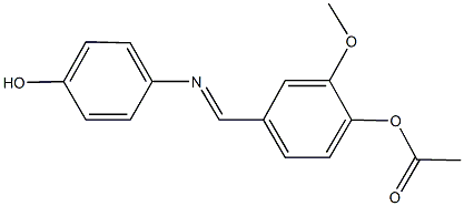 4-{[(4-hydroxyphenyl)imino]methyl}-2-methoxyphenyl acetate Struktur