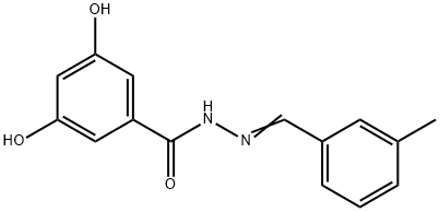 3,5-dihydroxy-N'-(3-methylbenzylidene)benzohydrazide Struktur