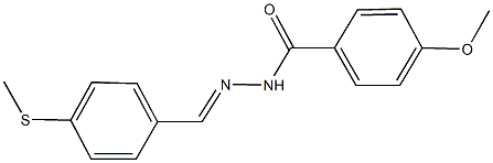 4-methoxy-N'-[4-(methylsulfanyl)benzylidene]benzohydrazide Struktur