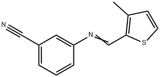 3-{[(3-methyl-2-thienyl)methylene]amino}benzonitrile Struktur