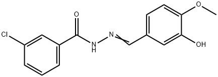 3-chloro-N'-(3-hydroxy-4-methoxybenzylidene)benzohydrazide Struktur