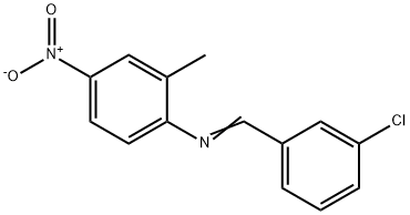 N-(3-chlorobenzylidene)-2-methyl-4-nitroaniline Struktur