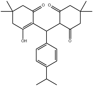 2-[(2-hydroxy-4,4-dimethyl-6-oxo-1-cyclohexen-1-yl)(4-isopropylphenyl)methyl]-5,5-dimethyl-1,3-cyclohexanedione Struktur