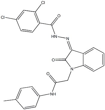 2-{3-[(2,4-dichlorobenzoyl)hydrazono]-2-oxo-2,3-dihydro-1H-indol-1-yl}-N-(4-methylphenyl)acetamide Struktur