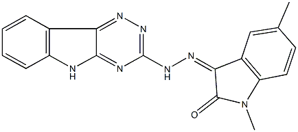 1,5-dimethyl-1H-indole-2,3-dione 3-(5H-[1,2,4]triazino[5,6-b]indol-3-ylhydrazone) Struktur