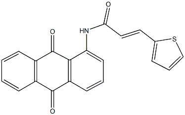 N-(9,10-dioxo-9,10-dihydro-1-anthracenyl)-3-(2-thienyl)acrylamide Struktur