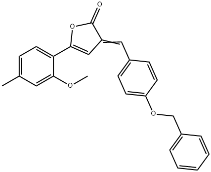 3-[4-(benzyloxy)benzylidene]-5-(2-methoxy-4-methylphenyl)-2(3H)-furanone Struktur