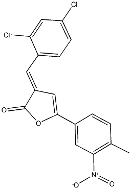 3-(2,4-dichlorobenzylidene)-5-{3-nitro-4-methylphenyl}-2(3H)-furanone Struktur