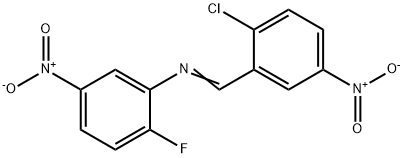 N-(2-chloro-5-nitrobenzylidene)-2-fluoro-5-nitroaniline Struktur