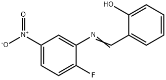 2-[({2-fluoro-5-nitrophenyl}imino)methyl]phenol Struktur