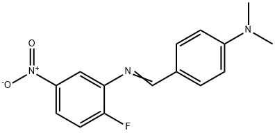 N-[4-(dimethylamino)benzylidene]-2-fluoro-5-nitroaniline Struktur