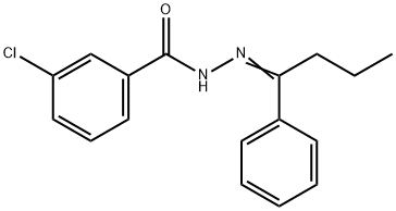 3-chloro-N'-(1-phenylbutylidene)benzohydrazide Struktur