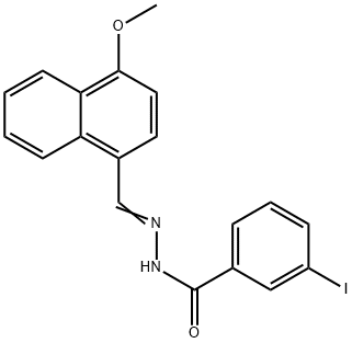 3-iodo-N'-[(4-methoxy-1-naphthyl)methylene]benzohydrazide Struktur