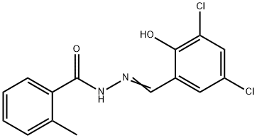 N'-(3,5-dichloro-2-hydroxybenzylidene)-2-methylbenzohydrazide Struktur