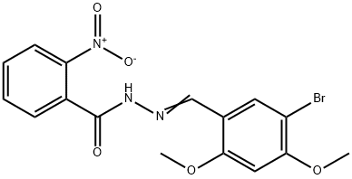 N'-(5-bromo-2,4-dimethoxybenzylidene)-2-nitrobenzohydrazide Struktur