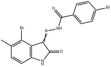 4-bromo-N'-(4-bromo-5-methyl-2-oxo-1,2-dihydro-3H-indol-3-ylidene)benzohydrazide Struktur