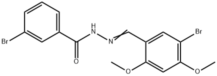 3-bromo-N'-(5-bromo-2,4-dimethoxybenzylidene)benzohydrazide Struktur